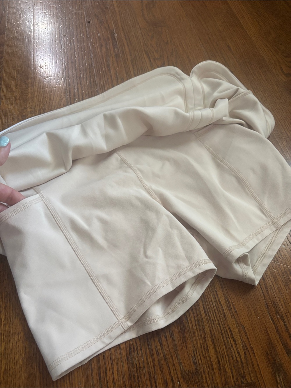 Neutral A-Line Athletic Skirt with White Trim - Picture 6 of 6